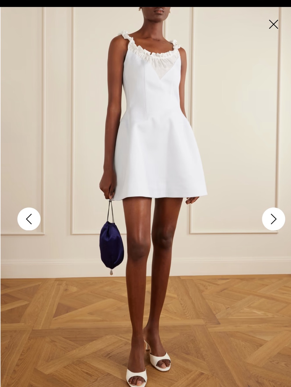 SHUSHU/TONG
Gathered paneled linen mini dress